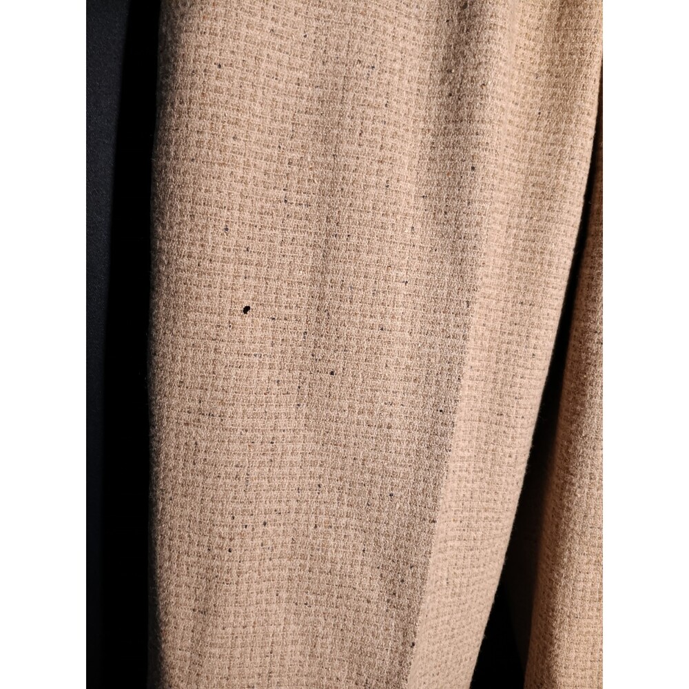 Pendleton Tan Wool Silk Suit Set Jacket 10 Pants 8 Leather Trim Classic Career - Picture 8 of 12